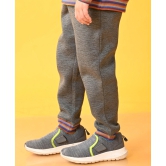 DARK GREY MELANGE FLEECE MULTICOLOR RIB JOGGER - GREY-10-12 YEARS / 1N / GREY