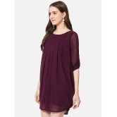 ALL WAYS YOU - Purple Georgette Womens Asymmetric Dress ( Pack of 1 ) - None