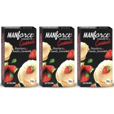 MANFORCE Cocktail Condoms with Dotted-Rings Strawberry & Vanilla Flavoured- 10 Pieces x Pack of 3 Condom (Set of 3 30 Sheets)