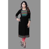 HAYA - Black Rayon Women''s Straight Kurti ( Pack of 1 ) - None