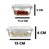 Femora Borosilicate Glass Container Camel Black Lunch Box- Set of 3