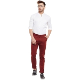 Rodamo  Men Maroon Slim Fit Trousers