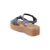 Tresmode Brera Blue Womens Platform Wedge Sandals- 41