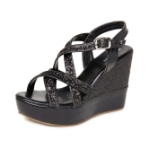 Marc Loire Black Wedges Heels - 7