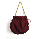 Handcraft Sequins Embroidery handwork Potli Bag for Girls & Women - Maroon