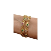 Gold Plated Leaf Design Bangle Set (pack of 2)