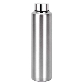 AKG Stainless Steel Fridge Bottle/ Silver 1000 mL Steel Water Bottle set of 1 - Silver