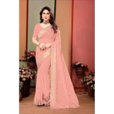 Om Shantam Sarees Georgette Embroidered Saree With Blouse Piece - Peach ( Pack of 1 ) - Peach