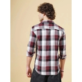 Paul Street Cotton Blend Slim Fit Checks Full Sleeves Mens Casual Shirt - Maroon ( Pack of 1 ) - None