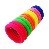 FOK 15 Pcs Cotton Rubber Bands Clip In Hair Extension Multi Colour