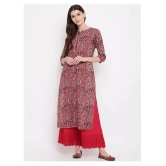 Vbuyz Red Cotton Straight Kurti - XL