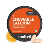 Meltvit Chewable Calcium Tablets 1000mg with Vitamin D3, Magnesium & Zinc Tablets | Water Soluble Calcium Citrate Malate 1000mg with Stabilised D3 - 60 Veg Tablets-Mint