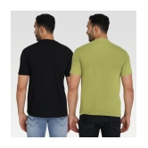 Zeffit Cotton Blend Regular Fit Printed Half Sleeves Mens T-Shirt - Multicolor ( Pack of 2 ) - None