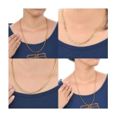 AanyaCentric Combo of 4 Gold Plated 22inches Long Fashion Chain - None