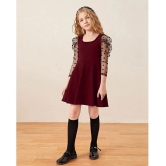 Addyvero - Maroon Cotton Blend Girls Fit And Flare Dress ( Pack of 1 ) - None