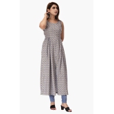 Maquien Grey Rayon Front Slit Kurti - M