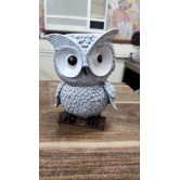 Unique International Marble Powder Owl Statue White