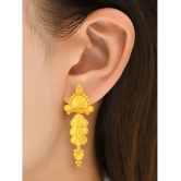 LUV FASHION Golden Jhumki Earrings ( Pack of 1 ) - Golden