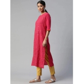 SVARCHI - Pink Cotton Womens Straight Kurti ( Pack of 1 ) - None