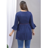 Maquien - Rayon Blue Women's Tunic ( Pack of 1 ) - None