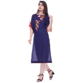 Maquien - Blue Rayon Women's Straight Kurti - 4XL