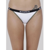 BASIICS By La Intimo - White BCPBR09 Cotton Lycra Solid Womens Bikini ( Pack of 1 ) - None