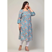 Swasti - Blue Cotton Womens Straight Kurti ( Pack of 1 ) - None