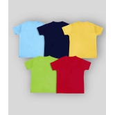 Supersquad Supersquad Blue , Black , Yellow , Green & Red Baby Boys Printed Pure Cotton T Shirt Pack of 5 - None