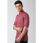 Men Red Regular Fit Formal Full Sleeves Formal Shirt