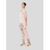 Aarika Peach Embroidered Pant Top Set - None