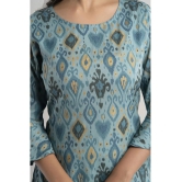 MAUKA - Turquoise Rayon Womens Straight Kurti ( Pack of 1 ) - None