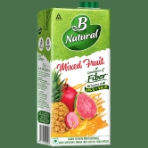 B Natural Mixed Fruit - Rich In Fibre, Vitamin C & E, 100% Indian Fruit & 0% Concentrate, 1 L Carton