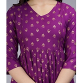 Smien - Purple Rayon Women's Anarkali Kurti ( Pack of 1 ) - None