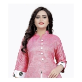 Rangrasiya - Pink Cotton Blend Womens Flared Kurti - M