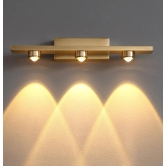 Hdc 3 Led Cob Golden Body Led Wall Light Mirror Vanity Picture Lamp - Warm White