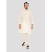 Maharaja - White Silk Regular Fit Mens Kurta Pyjama Set ( Pack of 1 ) - None