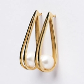 Drop of Pearl Gold 925 Sterling Silver Earrings-Rose Gold