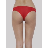 BASIICS By La Intimo - Red BCPSS02 Polyester Solid Womens Bikini ( Pack of 1 ) - None