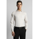 Men Cream Regular Fit Formal Full Sleeves Formal Shirt