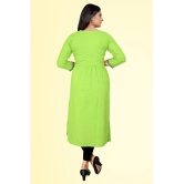 haya fashion - Lime Green Rayon Women's Straight Kurti ( Pack of 1 ) - None