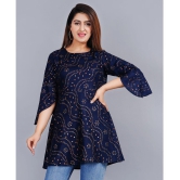 Smien - Blue Rayon Women's Ethnic A-Line Top ( Pack of 1 ) - None