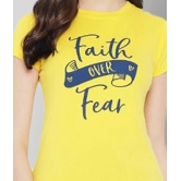 Fabflee - 100% Cotton Regular Yellow Womens T-Shirt ( Pack of 1 ) - None