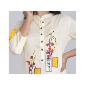 Kbz White Rayon Straight Kurti - 3XL