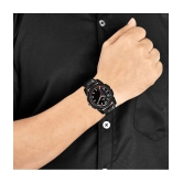 Septem Black Leather Analog Mens Watch