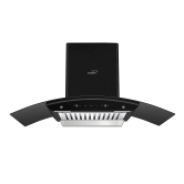 A20 BL140 Kitchen Chimney with 1200m /hr Suction, Thermal Auto Clean, Curved Glass, Baffle Filter, Motion Sensor Controls, Oil Collector Tray, LED Light (Black)