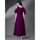 JASH CREATION Georgette Solid Ankle Length Womens Gown - Magenta ( Pack of 1 ) - None