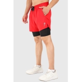 Fuaark Red Polyester Lycra Mens Gym Shorts ( Pack of 1 ) - None