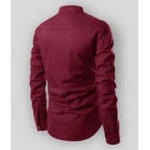 Life Roads - Maroon Cotton Men's Shirt Style Kurta ( Pack of 1 ) - None