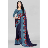 LEELAVATI - Blue Georgette Saree With Blouse Piece ( Pack of 1 ) - Blue