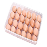 SHARUJA Multiprapose 24 Grid Egg Storage Refrigerator Container With Lid - Transparent Polyproplene Egg Container ( Pack of 1 ) - Transparent